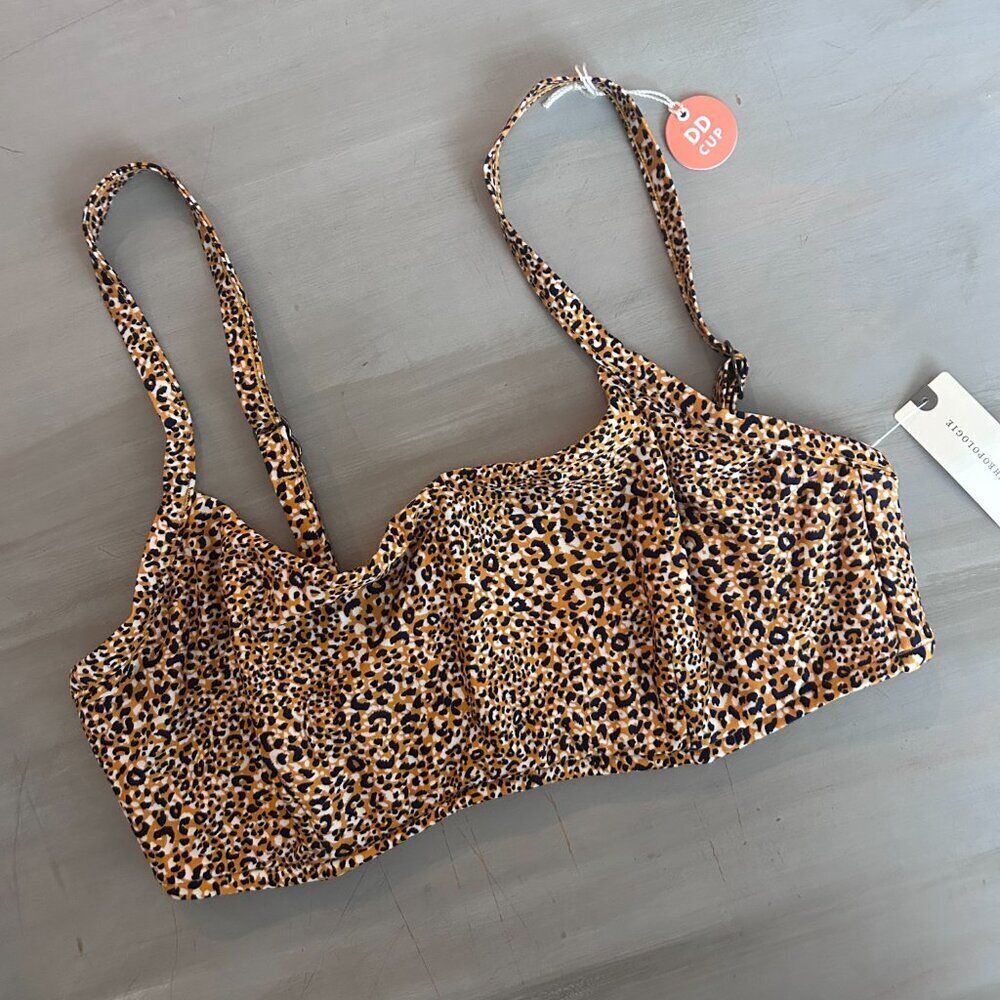 NWT SEAFOLLY ANTHROPOLOGIE SPIRIT ANIMAL BRALETTE BIKINI TOP Size 14 DD NEW - Picture 3 of 13